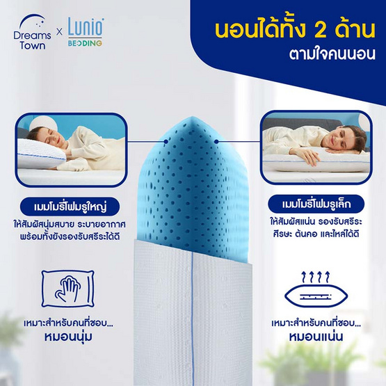 Lunio หมอนเมมโมรี่โฟม รุ่น The Breeze Gel Harmony Moon Series