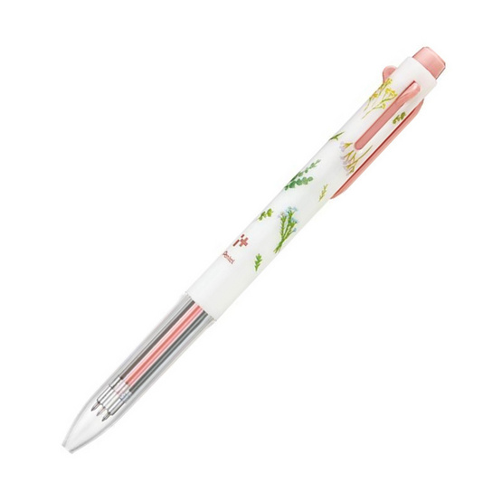 Pentel ปากกาพร้อมไส้ 3ระบบ iPlus Botanical ลาย Pattern Flower ชมพู