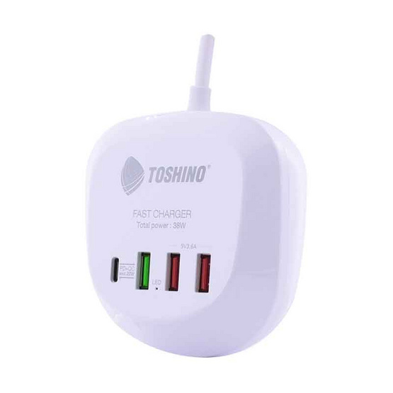 Toshino ปลั๊ก PD + QC 20W + 2USB 3.6A สาย 1.2 เมตร รุ่น TS-1PD