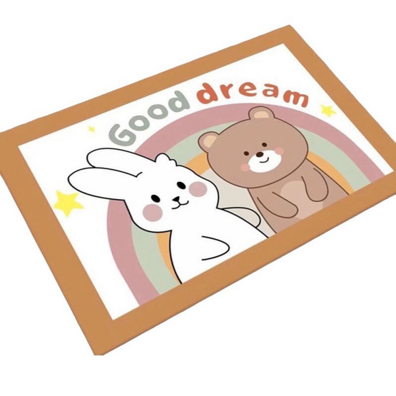 KOREA ME พรมเช็ดเท้านำเข้า กันลื่น ลายกระต่ายกับหมี Good dream