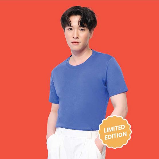 M2S Lifestyle เสื้อยืดคอกลมชาย ส้มนีออน GDM