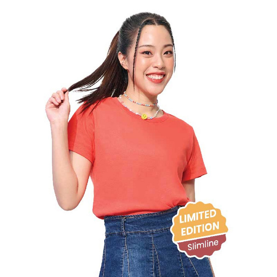 M2S Lifestyle เสื้อยืดคอกลมหญิง ส้มนีออน GDM