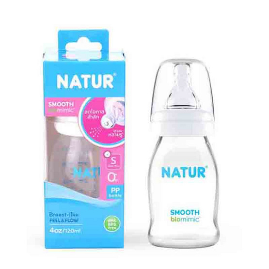 Natur ขวดนมสมูทไบโอมิมิค 4 OZ.