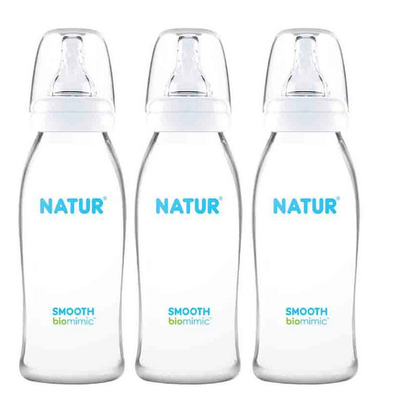 Natur ขวดนมสมูทไบโอมิมิค 8 OZ. แพ็ก 3