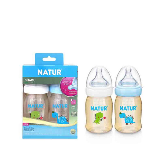 Natur ขวดนมสมาร์ทไบโอมิมิคพิมพ์ลาย PES 5 OZ. แพ็ก 2