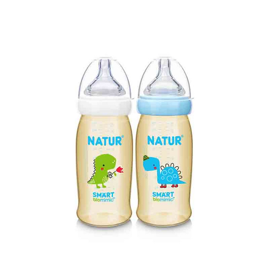 Natur ขวดนมสมาร์ทไบโอมิมิคพิมพ์ลาย PES 9 OZ. แพ็ก 2