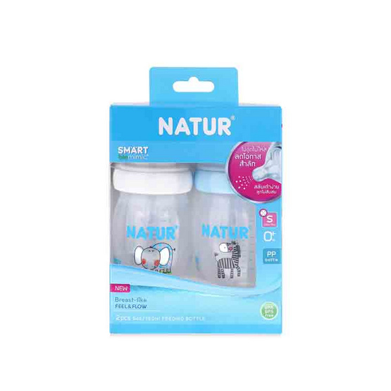 Natur ขวดนมสมาร์ทไบโอมิมิคพิมพ์ลาย PP 5 OZ. แพ็ก 2