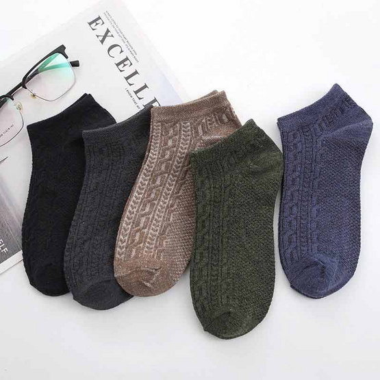 CC SOCK ถุงเท้าผู้ชาย สีพื้น J5 แพ็ก 5 คู่