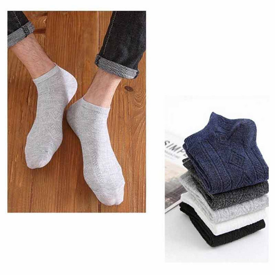 CC SOCK ถุงเท้าผู้ชาย สีพื้น J6 แพ็ก 5 คู่