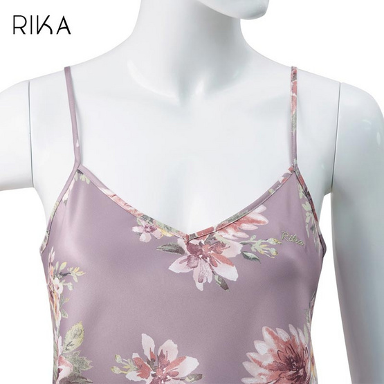 RIKA ชุดนอน SATIN พิมพ์ลาย ชุดเซ็ต เสื้อ+กางเกงขาสั้น FV3048