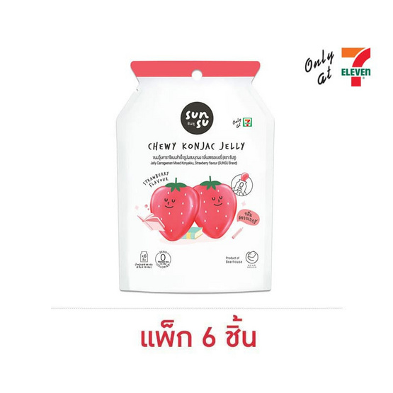 ซันซุ เยลลี่ผสมบุกกลิ่นสตรอเบอรี่ 96 กรัม (แพ็ก 6 ชิ้น)