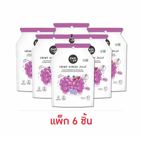ซันซุ เยลลี่ผสมบุกกลิ่นองุ่น 96 กรัม (แพ็ก 6 ชิ้น)