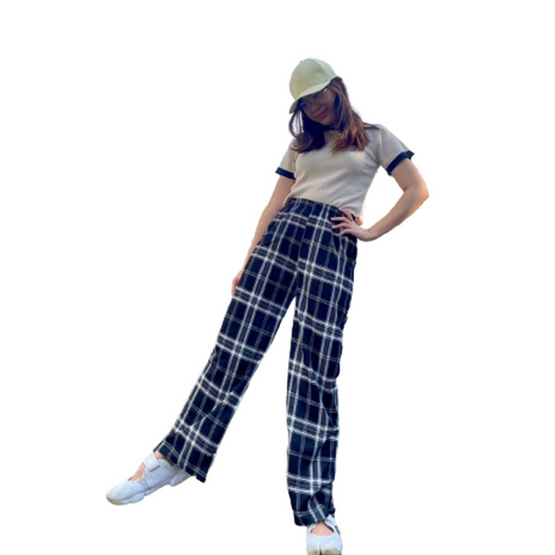 Day2Nite กางเกงขายาวแฟชั่น ลายสก๊อต