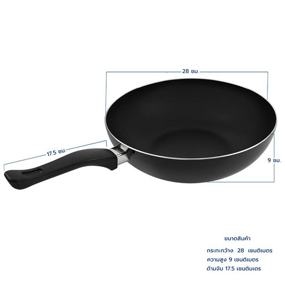 RRS กระทะ อลูมิเนียมเคลือบ Non-stick 28 cm. รุ่น Modern Chef + ตะหลิวกรอง ไนล่อน ด้ามเขียว