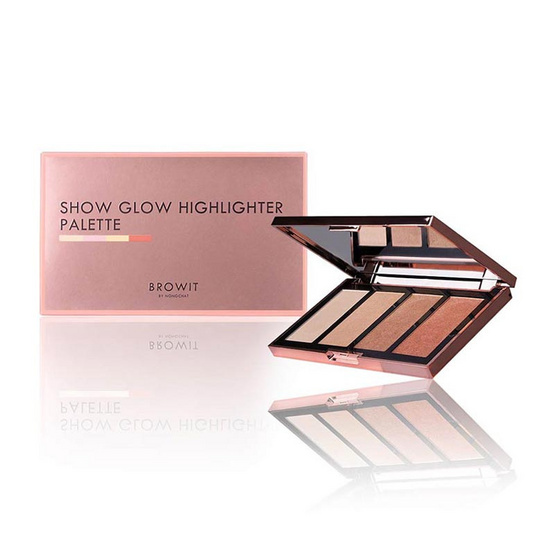 Browit พาเลทไฮไลท์ Show Glow Highlighter Palette 4กรัมx4สี