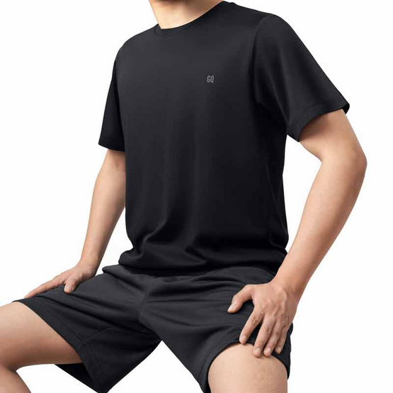 GQ เสื้อกีฬาคอกลม สีดำ GQ เสื้อกีฬาคอกลม สีดำ