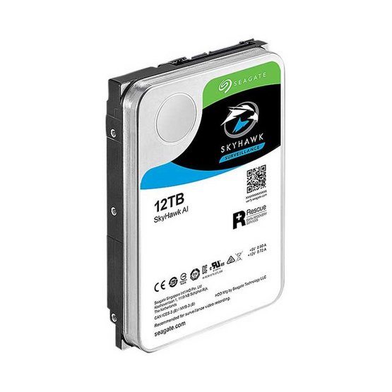 Seagate ฮาร์ดดิสก์ SkyHawk AI 3.5 นิ้ว Cache 256MB 7200RPM 12TB (ST12000VE001)