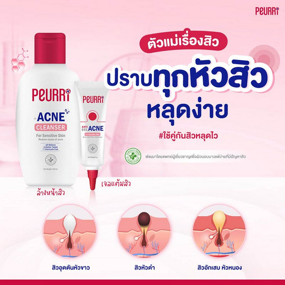 PEURRi เจลแต้มสิว Anti Acne Gel 8 กรัม