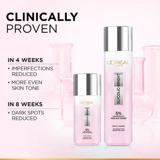 ลอรีอัล ไกลโคลิค-ไบรท์  โกลว์อิ้ง พีลลิ่ง โทนเนอร์ 128 มล.