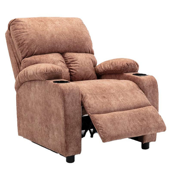 Hot Deal Furniture Recliner เก้าอี้พักผ่อน หุ้มผ้าลายหนังมี มีที่วางแก้ว เทา Hot Deal Furniture Recliner เก้าอี้พักผ่อน หุ้มผ้าลายหนังมี มีที่วางแก้ว เทา