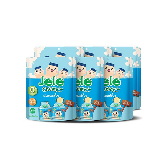 เจเล่ ชิววี่ เยลลี่ ผสมบุก กลิ่นนมเปรี้ยว 108 กรัม (แพ็ก 6 ชิ้น)