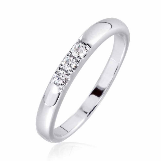 Beauty Jewelry แหวนเงินแท้ 92.5% ประดับเพชร CZ รุ่น RS3065-RR เคลือบทองคำขาว