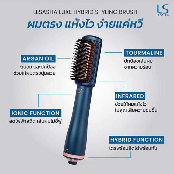 Lesasha หวีแปรงไฟฟ้า LUXE HYBRID STYLING BRUSH รุ่น LS1379