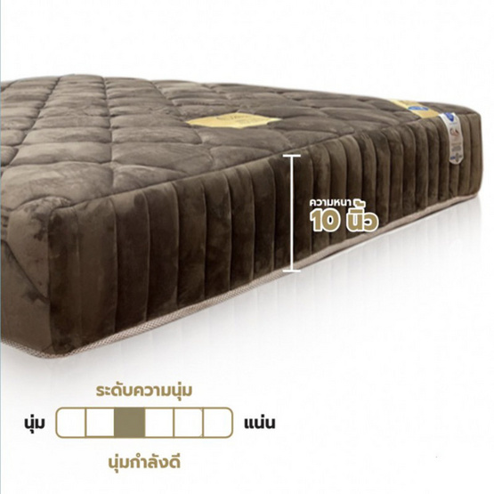 Hot Deal Furniture ที่นอนสปริงเสริมยางพารา รุ่น CASA ผ้าขนมิ้งอิตาลี