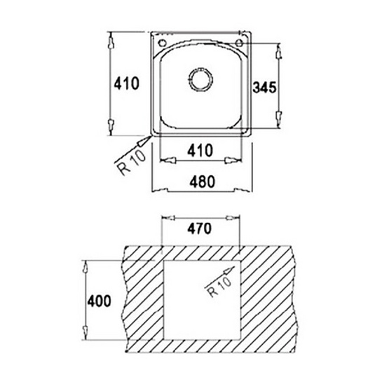 TEKA อ่างล้างจานฝัง 1 หลุม สเตนเลส รุ่น TS 50 1B ฟรี ก๊อกน้ำเย็น