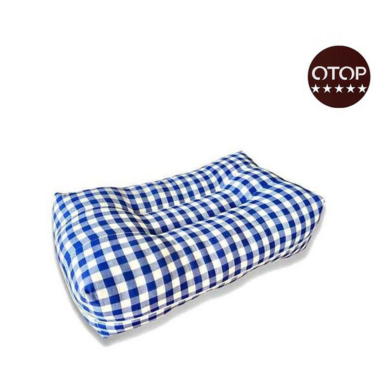 OTOP Maeyam หมอนหนุน ลายสก๊อต สีน้ำเงิน