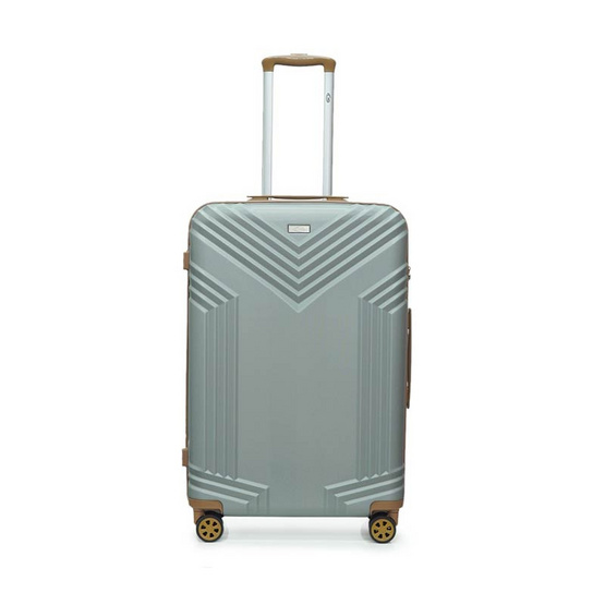 HQ LUGGAGE กระเป๋าเดินทาง ABS 4 ล้อคู่ กุญแจล็อค 3 รหัส รุ่น 8885 สีเงิน