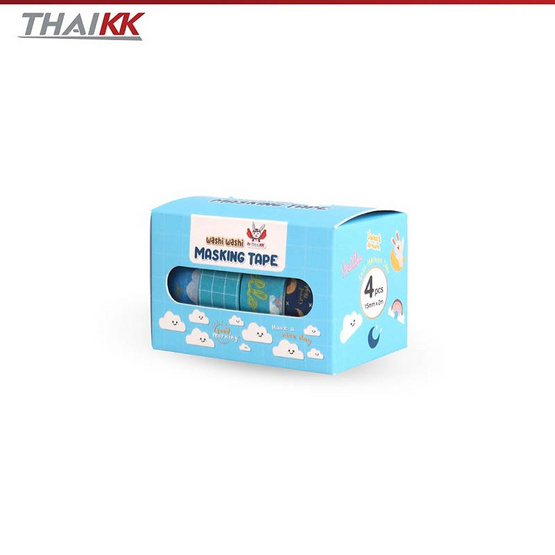 ThaiKK Masking Tape เทปวาชิ เเฟนซี สกายบูล 15mmx2m (แพ็ก 4 กล่อง)