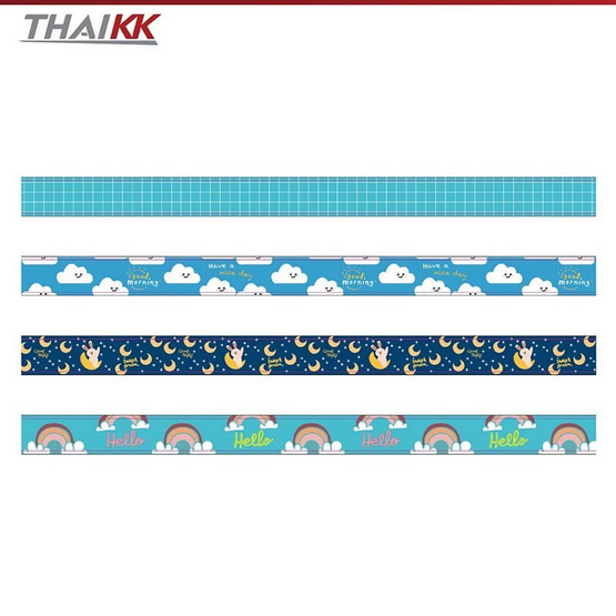 ThaiKK Masking Tape เทปวาชิ เเฟนซี สกายบูล 15mmx2m (แพ็ก 4 กล่อง)