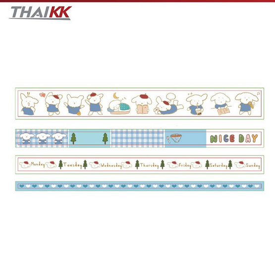 ThaiKK Masking Tape เทปวาชิ เวอติคาส แอนนิมอลทาวน์ (แพ็ก 4 กล่อง)