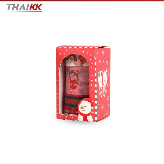 ThaiKK Masking Tape เทปวาชิ เวอติคาส เรดคริสต์มาส (แพ็ก 4 กล่อง)