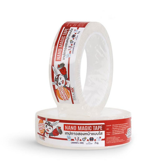 ThaiKK เทปกาวสองหน้าแบบใส Nano Magic Tape 30mmx3m (แพ็ก 2 ม้วน)