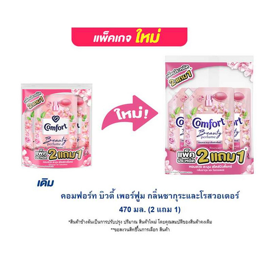 คอมฟอร์ท บิวตี้ เพอร์ฟูม กลิ่นซากุระและโรสวอเตอร์ 470 มล. (2 แถม 1) คอมฟอร์ท บิวตี้ เพอร์ฟูม กลิ่นซากุระและโรสวอเตอร์ 470 มล. (2 แถม 1)