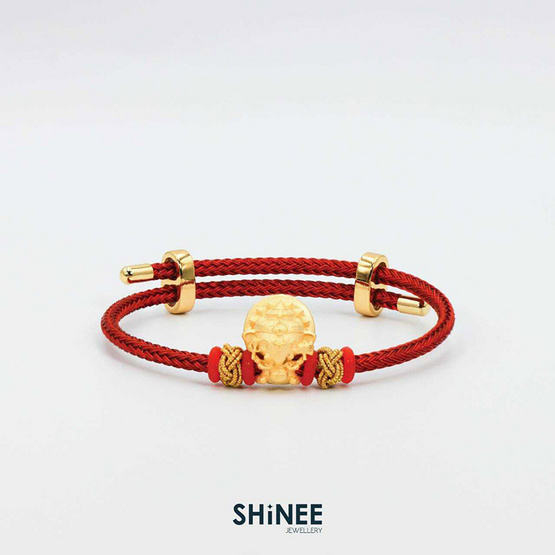 Shinee Jewellery ชาร์มพระพิฆเนศ 4 กร ขนาด Freesize สายสีแดง ไหมสีทอง