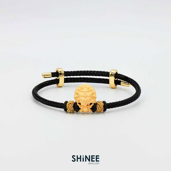 Shinee Jewellery ชาร์มพระพิฆเนศ 4 กร ขนาด Freesize สายสีดำไหมสีทอง