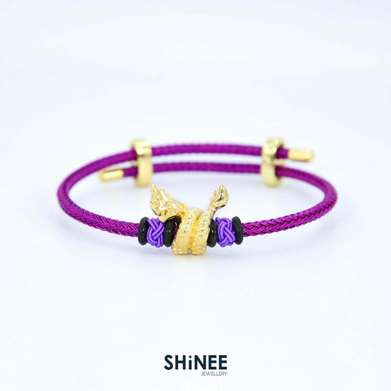 Shinee Jewellery ชาร์มพญานาค ขนาด Freesize สายสีม่วง ไหมสีม่วง