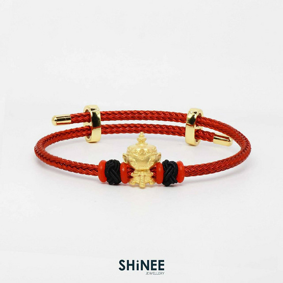 Shinee Jewellery ชาร์มท้าวเวสสุวรรณ ขนาด Freesize สายสีแดง ไหมสีดำ