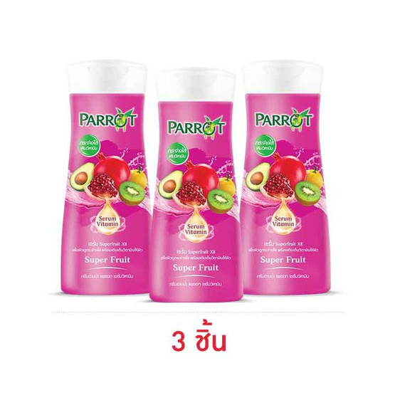 แพรอท ครีมอาบน้ำ เซรั่มวิตามิน ซุปเปอร์ฟรุ๊ต 190 มล. (แพ็ก 3 ชิ้น) แพรอท ครีมอาบน้ำ เซรั่มวิตามิน ซุปเปอร์ฟรุ๊ต 190 มล. (แพ็ก 3 ชิ้น)