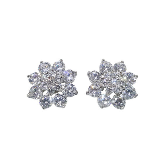 ValueJewelry ต่างหูแป้น ฝังคริสตัลแท้ล้อม2ชั้น ลายดอกพิกุล ขนาดใหญ่ ER0027 ValueJewelry ต่างหูแป้น ฝังคริสตัลแท้ล้อม2ชั้น ลายดอกพิกุล ขนาดใหญ่ ER0027