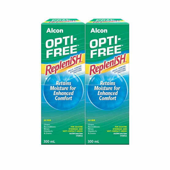 น้ำยาล้างคอนแทคเลนส์ Opti-Free Replenish ขนาด 300ml. แพ็กคู่