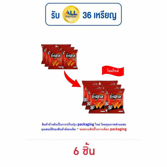 โดริโทส กลิ่นสไปซี่บาร์บีคิว 72 กรัม โดริโทส กลิ่นสไปซี่บาร์บีคิว 72 กรัม
