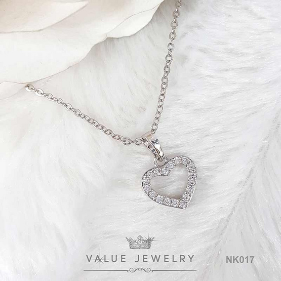 ValueJewelry สร้อยคอพร้อมจี้ ฝังคริสตัลแท้ ลายหัวใจ ขนาดพอเหมาะ NK017 ValueJewelry สร้อยคอพร้อมจี้ ฝังคริสตัลแท้ ลายหัวใจ ขนาดพอเหมาะ NK017