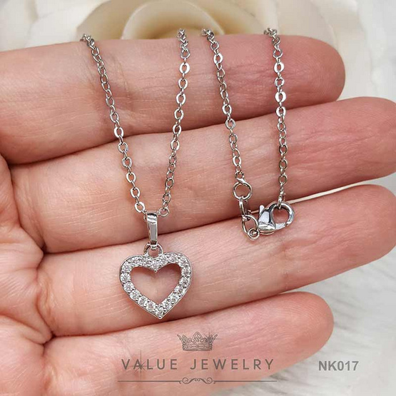 ValueJewelry สร้อยคอพร้อมจี้ ฝังคริสตัลแท้ ลายหัวใจ ขนาดพอเหมาะ NK017 ValueJewelry สร้อยคอพร้อมจี้ ฝังคริสตัลแท้ ลายหัวใจ ขนาดพอเหมาะ NK017
