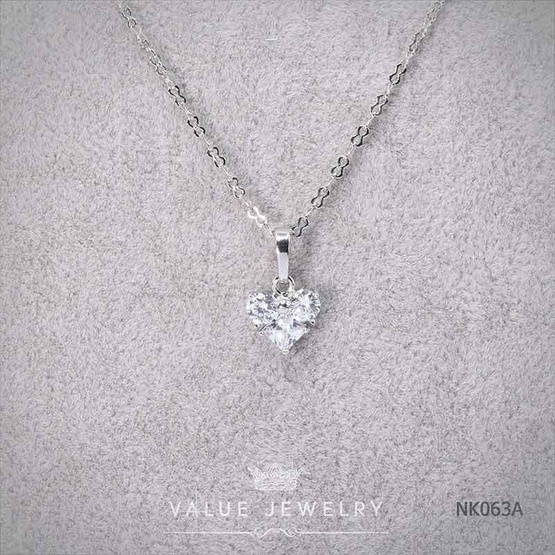 ValueJewelry สร้อยคอพร้อมจี้ ฝังคริสตัลแท้ ลายหัวใจขนาดเล็ก  NK063