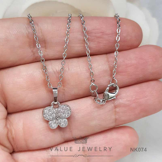 ValueJewelry สร้อยคอพร้อมจี้ ฝังคริสตัลละเอียด ลายผีเสื้อ NK074