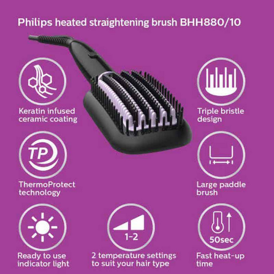 Philips หวีแปรงจัดแต่งทรงผมไฟฟ้า รุ่น BHH880-00